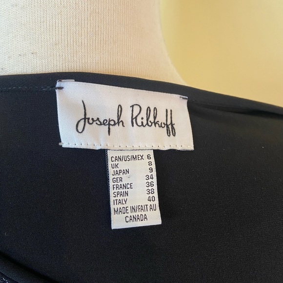 Joseph Ribkoff Tunic Size 6 Black Silver Metallic Dolma Sleeves - Picture 5 of 10